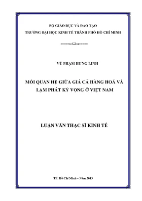 Luận văn thạc sĩ mối quan hệ giữa giá cả hàng hóa và lạm phát kỳ vọng ở việt nam