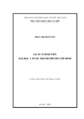 Luận văn thạc sĩ lo âu ở sinh viên đại học y dược thành phố hồ chí minh