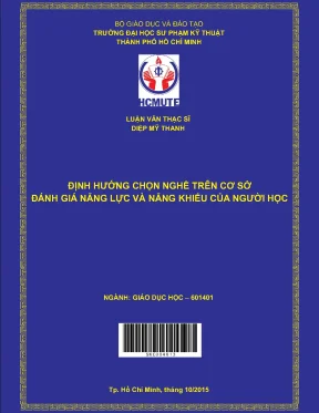 Luận văn thạc sĩ hcmute định hướng chọn nghề trên cơ sở đánh giá năng lực và năng khiếu của người học
