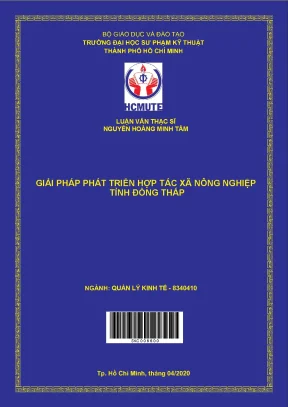 Luận văn thạc sĩ hcmute giải pháp phát triển hợp tác xã nông nghiệp tỉnh đồng tháp