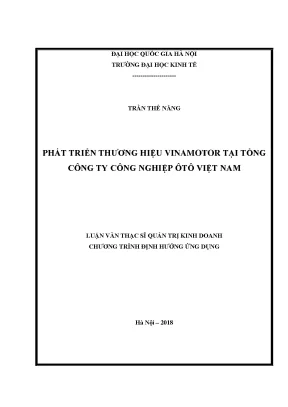 Luận văn thạc sĩ phát triển thương hiệu vinamotor tại tổng công ty công nghiệp ôtô việt nam