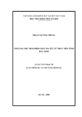 Luận án tiến sĩ tội tàng trữ trái phép chất ma túy từ thực tiễn tỉnh bắc ninh