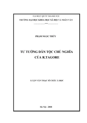 Luận văn thạc sĩ tư tưởng dân tộc chủ nghĩa của r tagore