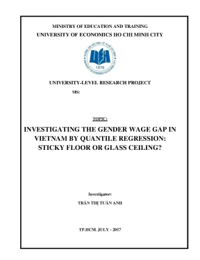 Luận văn thạc sĩ investigating the gender wage gap in vietnam by quantile regression sticky floor or glass ceiling