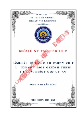 Luận văn tốt nghiệp đánh giá sự hài lòng của học viên về chất lượng dịch vụ đào tạo khóa học ielts tại học viện đào tạo quốc tế ani