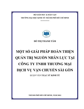 Luận văn thạc sĩ một số giải pháp hoàn thiện quản trị nguồn nhân lực tại công ty tnhh thương mại dịch vụ vận chuyển sài gòn luận văn thạc sĩ