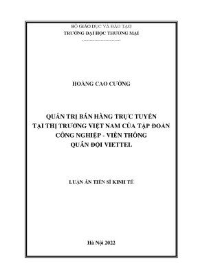 Luận án tiến sĩ quản trị bán hàng trực tuyến tại thị trường việt nam của tập đoàn công nghiệp viễn thông quân độ viettel
