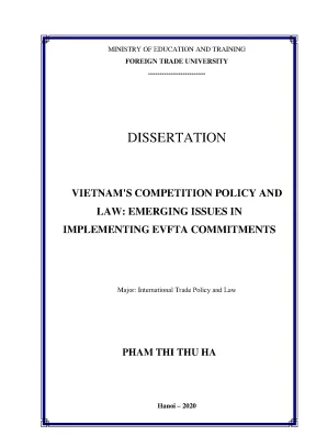 Luận văn thạc sĩ vietnams competition policy and law emerging issues in implementing evfta commitments