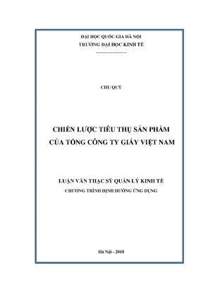 Luận văn thạc sĩ chiến lược tiêu thụ sản phẩm của tổng công ty giấy việt nam