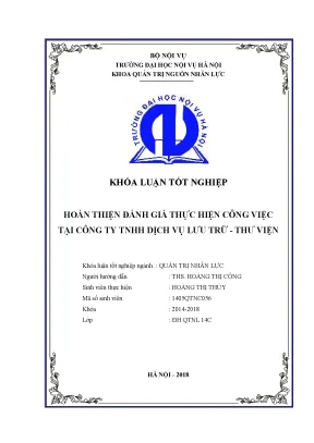 Luận văn tốt nghiệp hoàn thiện đánh giá thực hiện công việc tại công ty tnhh dịch vụ lưu trữ thư viện