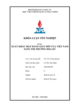 Luận văn tốt nghiệp xuất khẩu mặt hàng giày dép của việt nam sang thị trường hoa kỳ