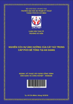 Luận văn thạc sĩ hcmute nghiên cứu sự ảnh hưởng của cát núi trong cấp phối bê tông ở an giang