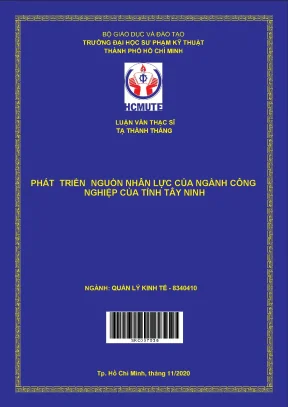 Luận văn thạc sĩ hcmute phát triển nguồn nhân lực ngành công nghiệp của tỉnh tây ninh