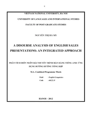Luận văn thạc sĩ a disourse analysis of english sales presentations an integrated approach