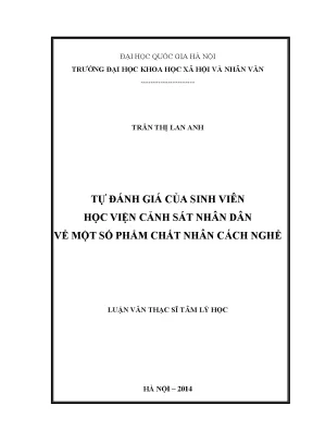 Luận văn thạc sĩ tự đánh giá của sinh viên học viện cảnh sát nhân dân về một số phẩm chất nhân cách nghề