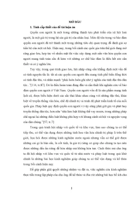 Luận án bảo đảm quyền con người trong pháp luật phong kiến việt nam