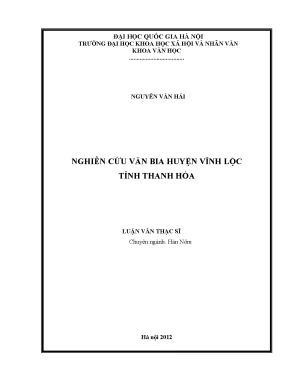 Luận văn thạc sĩ nghiên cứu văn bia huyện vĩnh lộc tỉnh thanh hóa