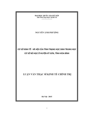Luận văn thạc sĩ cơ sở kinh tế xã hội của tình trạng học sinh trung học cơ sở bỏ học ở huyện kỳ sơn tỉnh hòa bình