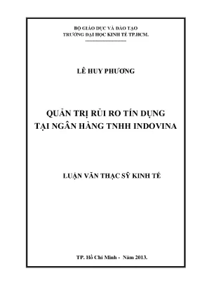 Luận văn thạc sĩ quản trị rủi ro tín dụng tại ngân hàng tnhh indovina