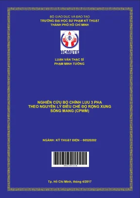 Luận văn thạc sĩ hcmute nghiên cứu bộ chỉnh lưu 3 pha theo nguyên lý điều chế độ rộng xung sóng mang cpwm