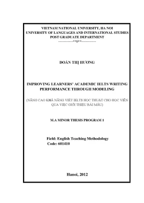 Luận văn thạc sĩ improving learners academic ielts writing performance through modeling