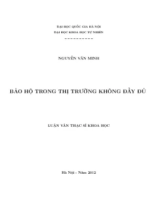 Luận văn thạc sĩ bảo hộ trong thị trường không đầy đủ