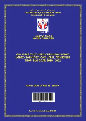 Luận văn thạc sĩ hcmute giải pháp thực hiện chính sách giảm nghèo tại huyện cao lãnh tỉnh đồng tháp giai đoạn 2020 2022