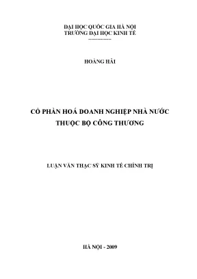 Luận văn thạc sĩ cổ phần hóa doanh nghiệp nhà nước thuộc bộ công thương