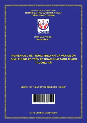 Luận văn thạc sĩ hcmute nghiên cứu hệ thống treo khí và vấn đề ổn định thùng xe trên xe khách hai tầng thaco trường hải