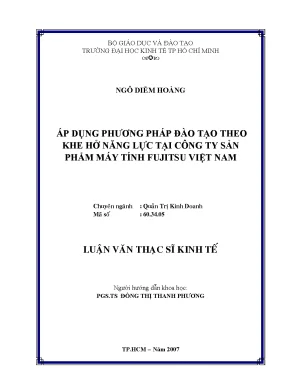 Luận văn thạc sĩ áp dụng phương pháp đào tạo theo khe hở năng lực tại công ty sản phẩm máy tính fujitsu việt nam luận văn thạc sĩ