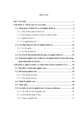 Luận án đánh giá hiệu quả cai thuốc lá của phương pháp tư vấn trực tiếp kết hợp với tư vấn qua điện thoại ở bệnh nhân mắc một số bệnh phổi