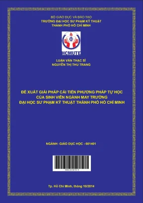 Luận văn thạc sĩ hcmute đề xuất giải pháp cải tiến phương pháp tự học của sinh viên ngành may trường đại học sư phạm kỹ thuật thành phố hồ chí minh