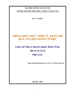 Luận văn thạc sĩ móng kiến trúc thời lý trần hồ qua tài liệu khảo cổ học