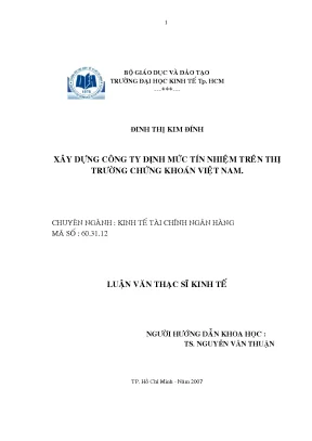 Luận văn thạc sĩ xây dựng công ty định mức tín nhiệm trên thị trường chứng khoán việt nam