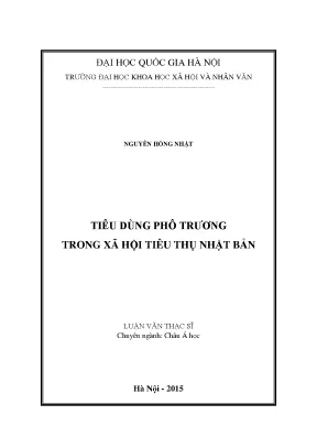 Luận văn thạc sĩ tiêu dùng phô trương trong xã hội tiêu thụ nhật bản