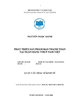 Luận văn thạc sĩ phát triển sản phẩm bao thanh toán tại ngân hàng tmcp nam việt