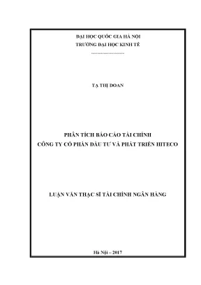 Luận văn thạc sĩ phân tích báo cáo tài chính công ty cổ phần đầu tư và phát triển hiteco