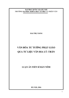 Luận án tiến sĩ văn hóa tư tưởng phật giáo qua tư liệu văn bia lý trần 04