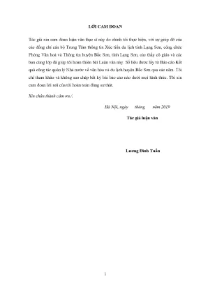 Luận văn thạc sĩ giải pháp phát triển du lịch cộng đồng trên địa bàn huyện bắc sơn