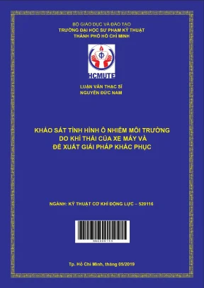 Luận văn thạc sĩ hcmute khảo sát tình hình ô nhiễm môi trường do khí thải của xe máy và đề xuất giải pháp khắc phục
