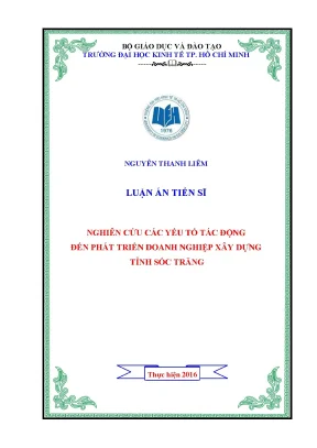 Luận văn thạc sĩ nghiên cứu các yếu tố tác động đến phát triển doanh nghiệp xây dựng tỉnh sóc trăng