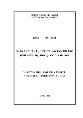 Luận văn thạc sĩ quản lý nhân lực tại trung tâm hỗ trợ sinh viên đại học quốc gia hà nội