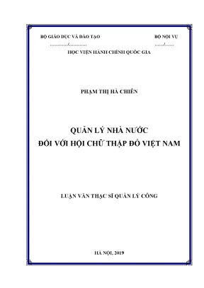 Luận văn thạc sĩ qlnn đối với hội chữ thập đỏ việt nam