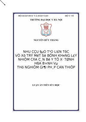 Luận án tiến sĩ nhu cầu đào tạo liên tục về xử trí một số bệnh không lây nhiễm của cán bộ y tế xã tỉnh hòa bình và thử nghiệm giải pháp can thiệp