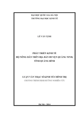 Luận văn thạc sĩ phát triển kinh tế hộ nông dân trên địa bàn huyện quảng ninh tỉnh quảng bình khoa học xã hội và hành vi kinh tế 01