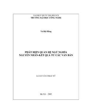 Luận văn thạc sĩ phát hiện quan hệ ngữ nghĩa nguyên nhân kết quả từ các văn bản