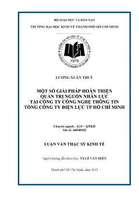 Luận văn thạc sĩ một số giải pháp hoàn thiện quản trị nguồn nhân lực tại công ty công nghệ thông tin tổng công ty điện lực tphcm luận văn thạc sĩ