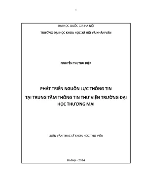 Luận văn thạc sĩ phát triển nguồn lực thông tin tại trung tâm thông tin thƣ viện trƣờng đại học thƣơng mại
