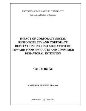 Luận văn thạc sĩ impact of corporate social responsibility and corporate reputation on consumer attitude toward food products and consumer behavioral intention