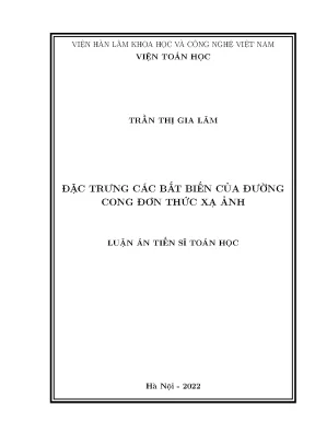Luận án tiến sĩ đặc trưng các bất biến của đường cong đơn thức xạ ảnh